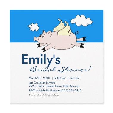 Flying Pig Bridal Shower Invitations