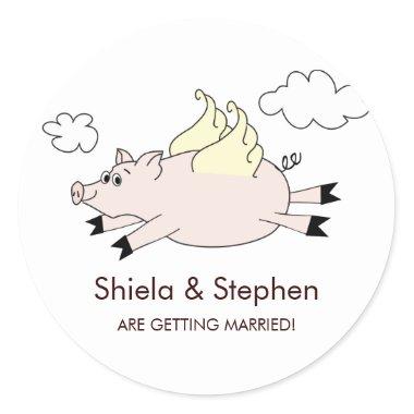 Flying Pig Stickers / Cupcake Toppers