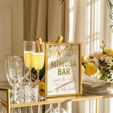 Foam Board Mimosa Bar Floral Sign
