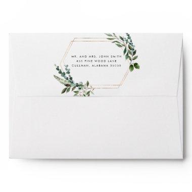 Foil Framed Greenery Envelope