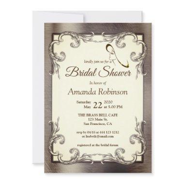 Foil-Gold-Silver-Brass Bridal Shower Invitations