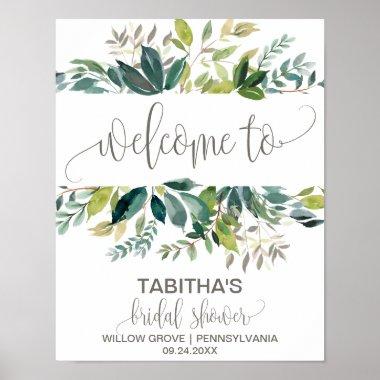 Foliage Bridal Shower Welcome Poster
