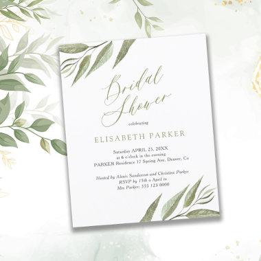 Foliage leaves BUDGET bridal shower Invitations