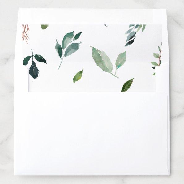 Foliage Pattern Wedding Envelope Liner