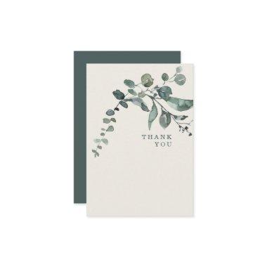 Foliage Teal & Cream Wedding Thank You