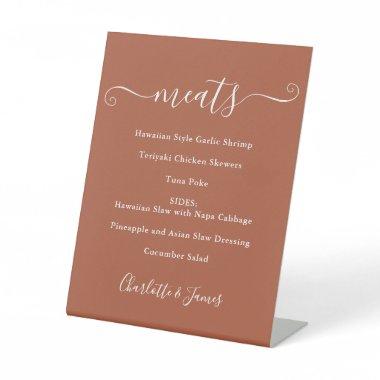 Food Menu Signature Script Terracotta Pedestal Sign