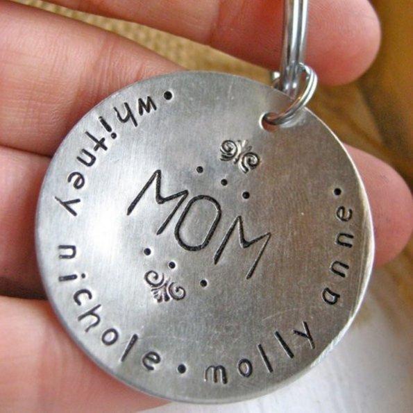 For Mom Round Aluminum Keychain