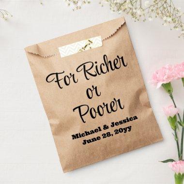 For Richer or Poorer Wedding Lottery Guest Gift Favor Bag