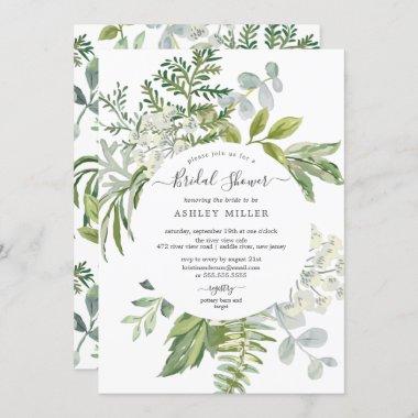 Forest Greenery Bridal Shower Invitations