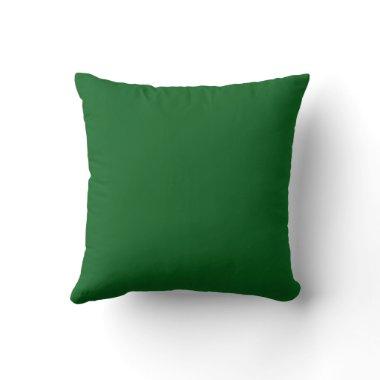 Forest Pine Green Solid Color Throw Pillow