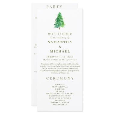 Forest Tree Flower Floral Wedding Program