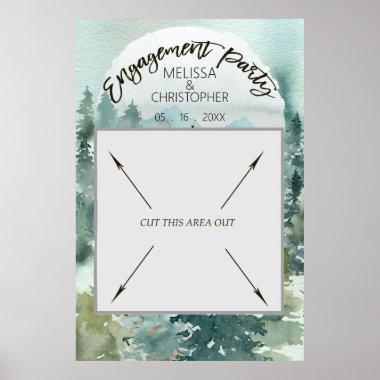 Forest Wonder Rustic Engagement Party Photo Booth Poster