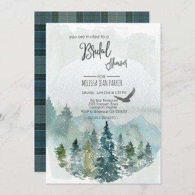 Forest Wonder Rustic Pine Bridal Shower Invitations