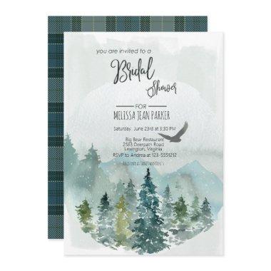 Forest Wonder Rustic Pine Bridal Shower Invitations