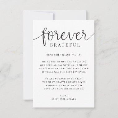 Forever Grateful Wedding Photo Thank You Invitations