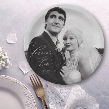 Forever Love Photo Wedding Brunch Paper Plates