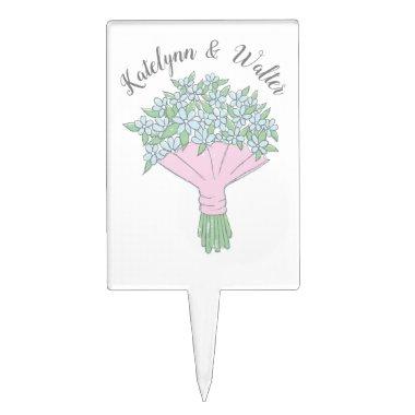 Forget-Me-Not Bouquet Spring Wedding Cake Topper