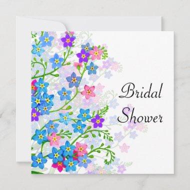Forget Me Not Garden Flowers Bridal Shower Invite