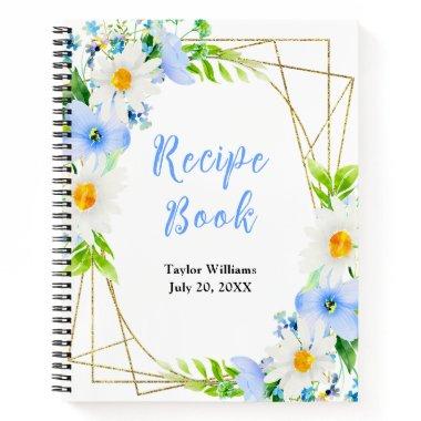Forget-Me-Nots Daisies Floral Recipe Book