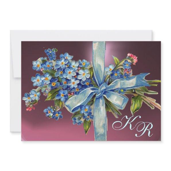 FORGET ME NOTS MONOGRAM WEDDING PARTY blue purple