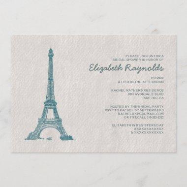 Formal Paris Bridal Shower Invitations