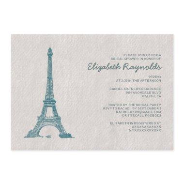 Formal Paris Bridal Shower Invitations