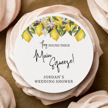 Found Main Squeeze Watercolor Floral Lemon Shower Edible Frosting Rounds