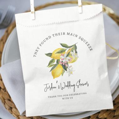Found Main Squeeze Watercolor Lemon Wedding Shower Favor Bag