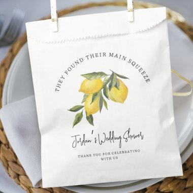 Found Main Squeeze Watercolor Lemon Wedding Shower Favor Bag