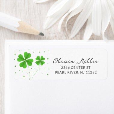 Four Leaf Clover Bridal Shower Address Return Lab Label