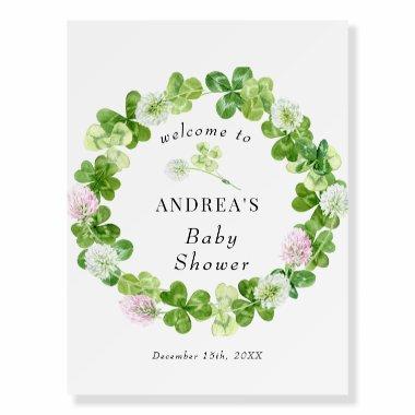 Four Leaf Clover Shamrock Leaves Welcome Poster