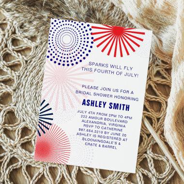 Fourth of July Bridal Shower Invitations for July 4