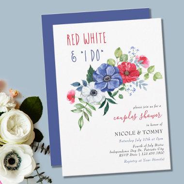 Fourth of July Red White and I Do Couples Shower Invitations
