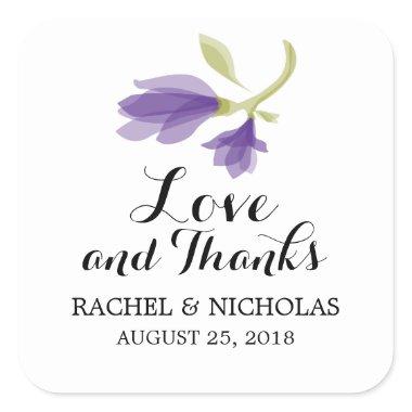 Fragrant Freesia Petals | Favor Thank You Square Sticker