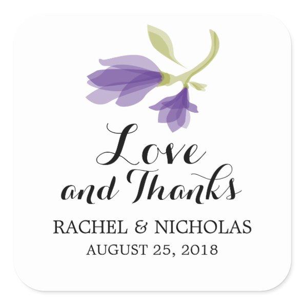 Fragrant Freesia Petals | Favor Thank You Square Sticker