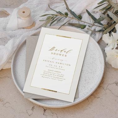 Framed Elegance Simple Modern Classy Bridal Shower Invitations