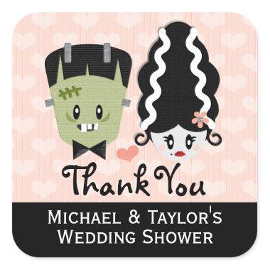 Frankenstein Couples Wedding Shower Stickers