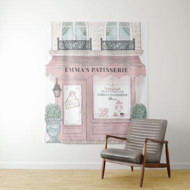 French Bakery Cafe Patisserie Pink Backdrop