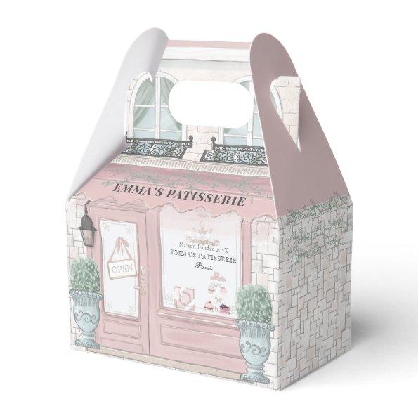 French Bakery Cafe Patisserie Pink Favor Box