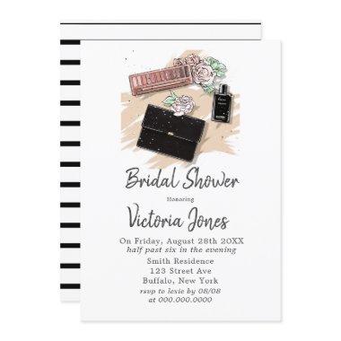 French Black Apparel Bridal Shower Invitations