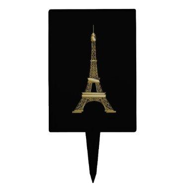 French Black Eiffel Tower Paris Cake Topper Pick
