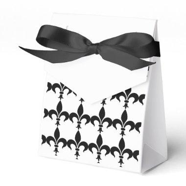 French Black & White Fleur de Lis Party Favor Box