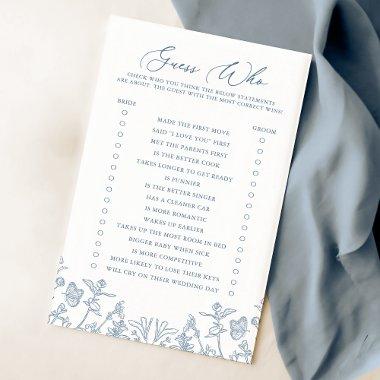 French Blue Chinoiserie Bridal Guess Who Game