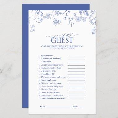 French Blue & White Floral Bridal Shower Game