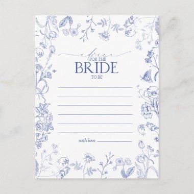 French Blue & White Victorian Advice To The Bride PostInvitations
