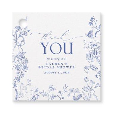 French Blue & White Victorian Floral Bridal Shower Favor Tags