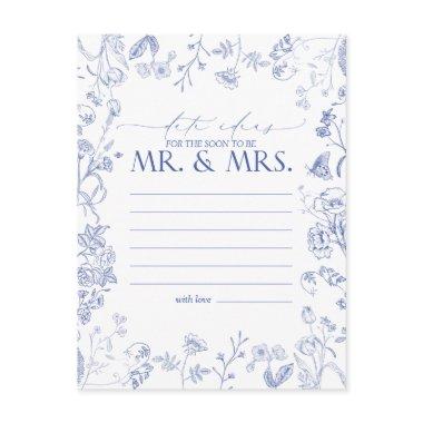 French Blue & White Victorian Floral Date Ideas PostInvitations