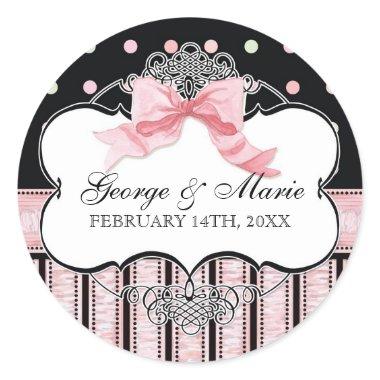 French Bow n Dots,  Sticker Seal
