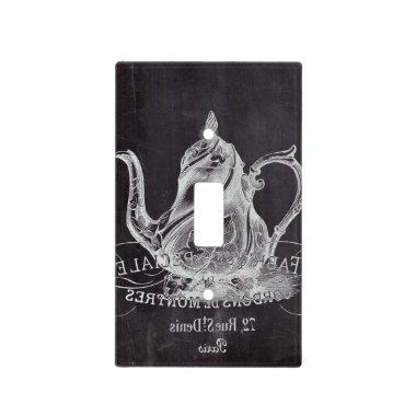 french country paris tea party chalkboard teapot light switch cover