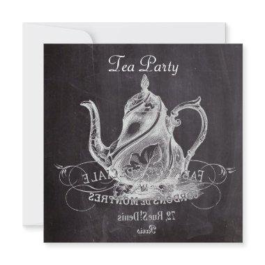 french country teapot chalkboard tea party